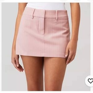 NWT ASTR The Label Women's Milani Tailored Skirt Pink Stripe Preppy Size Medium